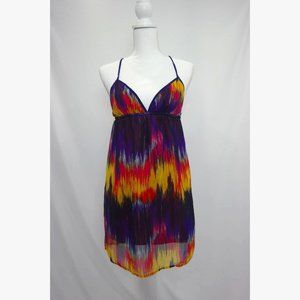 Kira Unique colorful Mini Dress. SEXY V-neck, BACKLESS w/ Convertible Straps